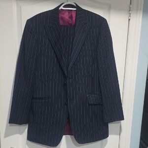 Men's Navy Pinstripe Blazer